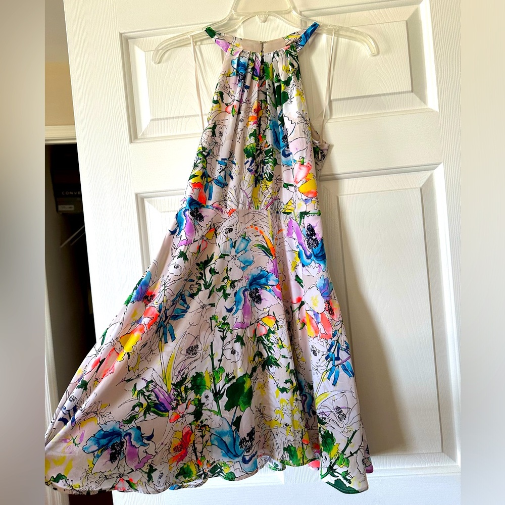 Express Floral Print A Line skater dress size 0